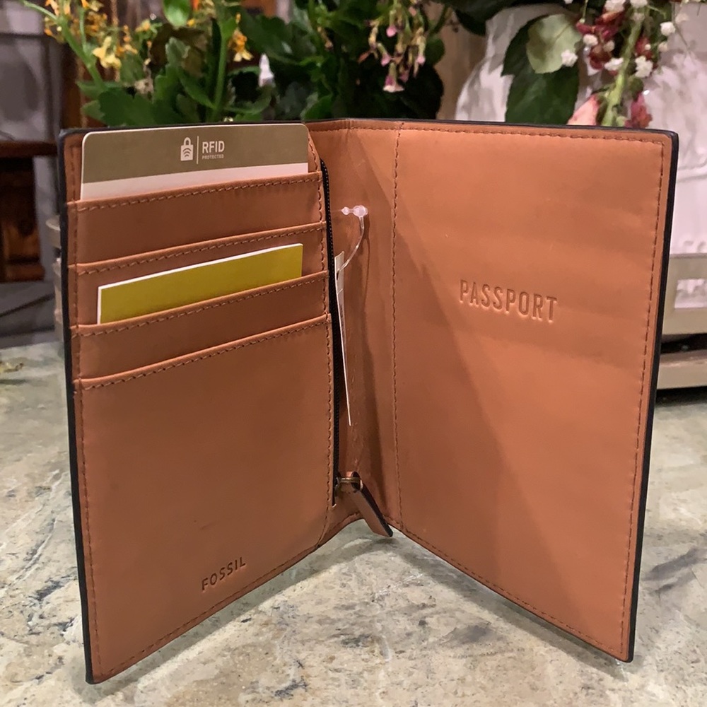 Fossil Tan Passport Wallet